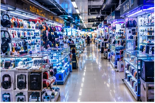 華強北電子市場 景點 AI 風格示意圖